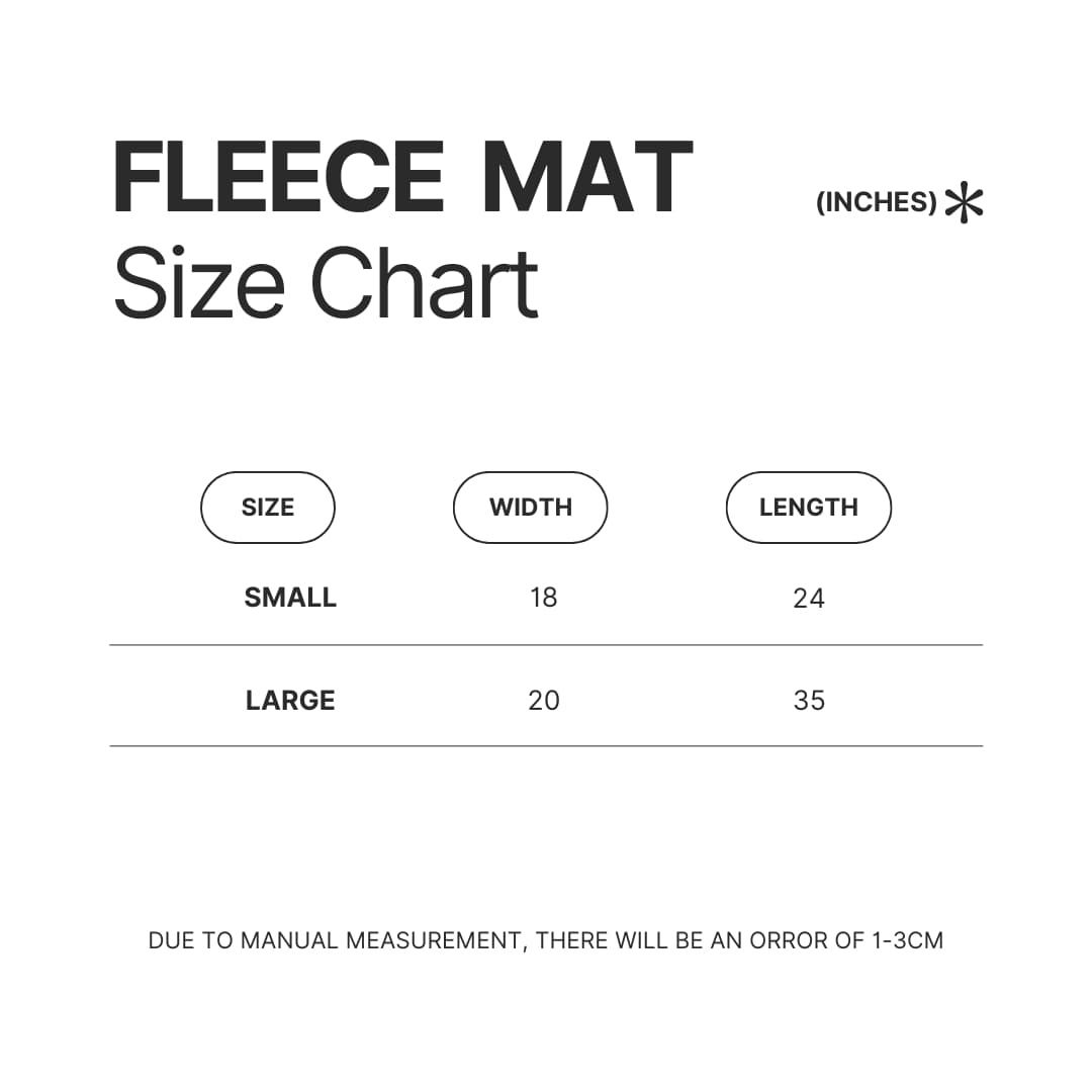 Fleece Mat Size Chart - AFI Band Merch