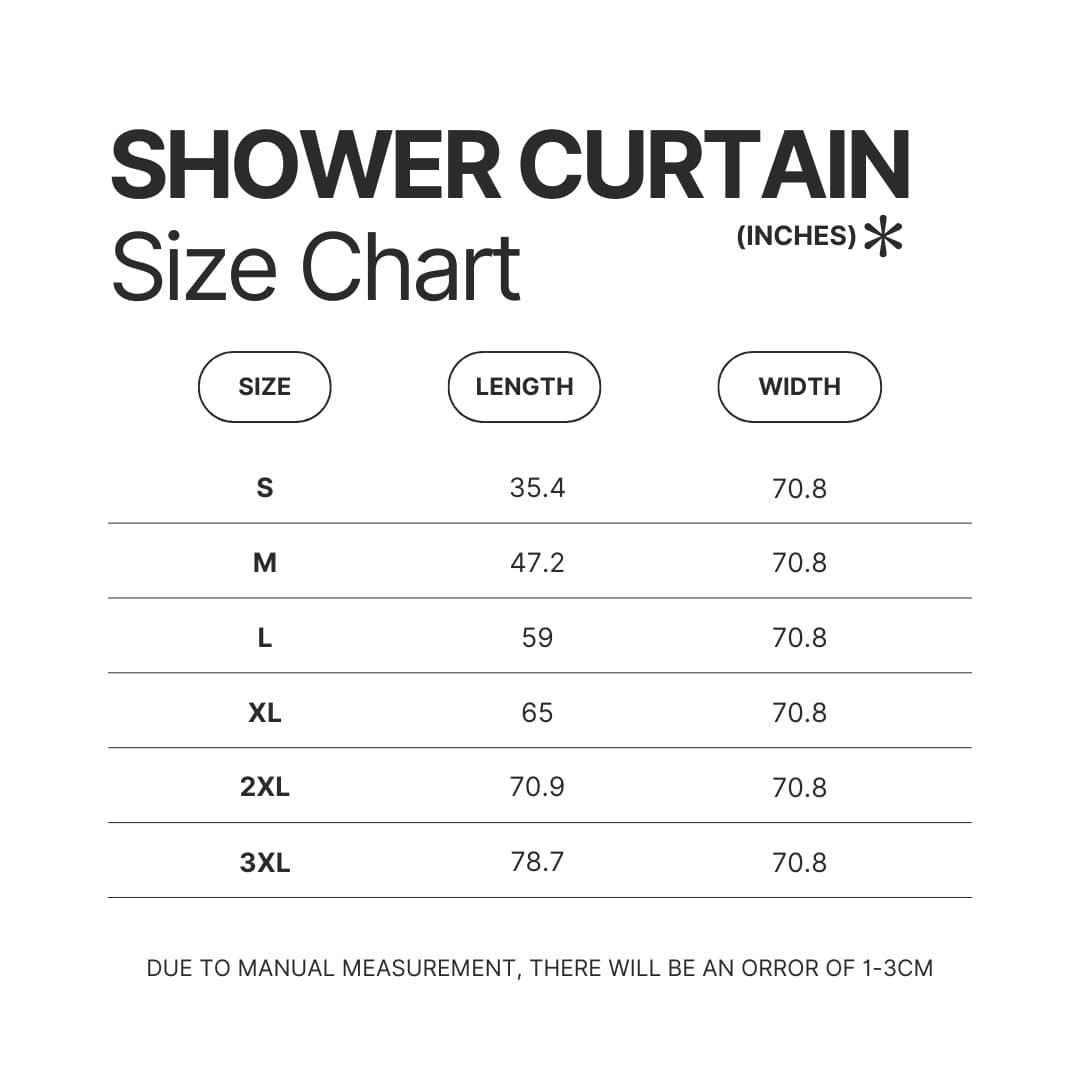 Shower Curtain Size Chart - AFI Band Merch