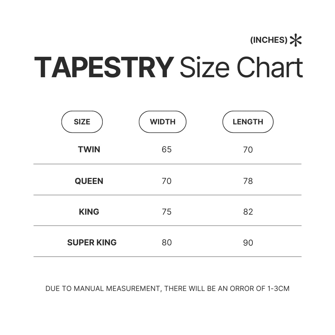 Tapestry Size Chart - AFI Band Merch