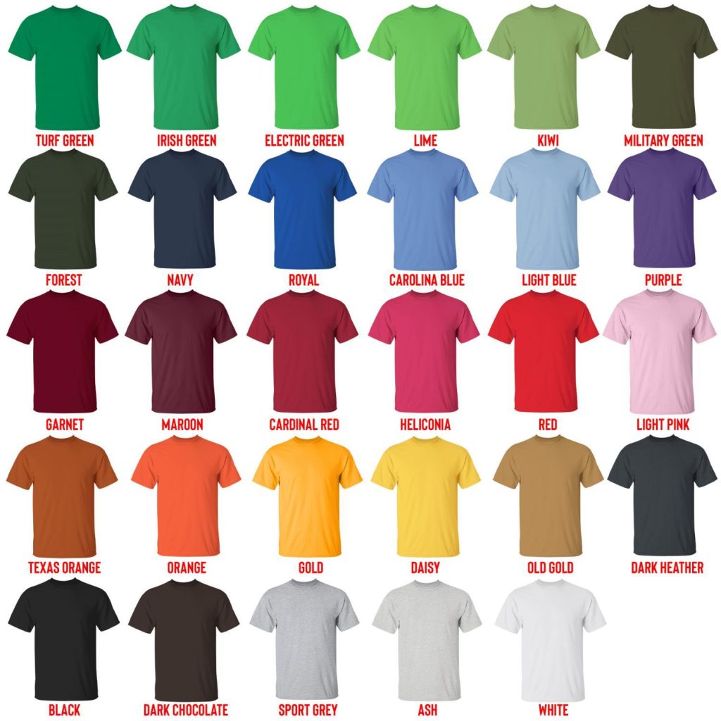 t shirt color chart - AFI Band Merch